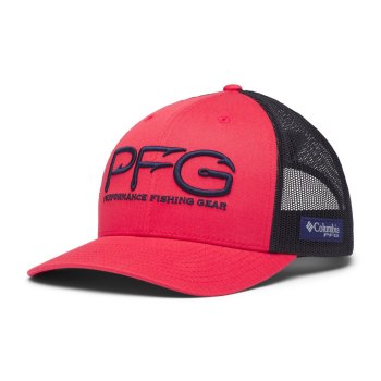 Columbia PFG Mesh Snap Back Hooks Ball, Gorras Naranjas Rojos Azul Marino Para Hombre | 056824-BWS